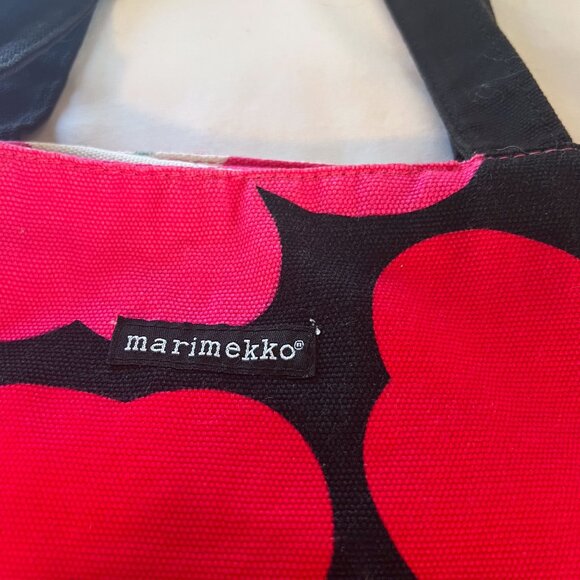 Marimekko Tote Poppy Breast Cancer Awareness Red Black Green Canvas Bag - Picture 5 of 14